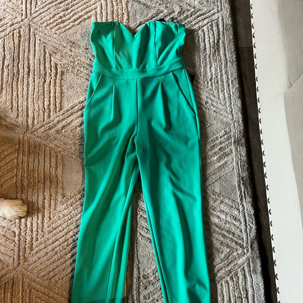 Elegant Green Strapless Jumpsuit